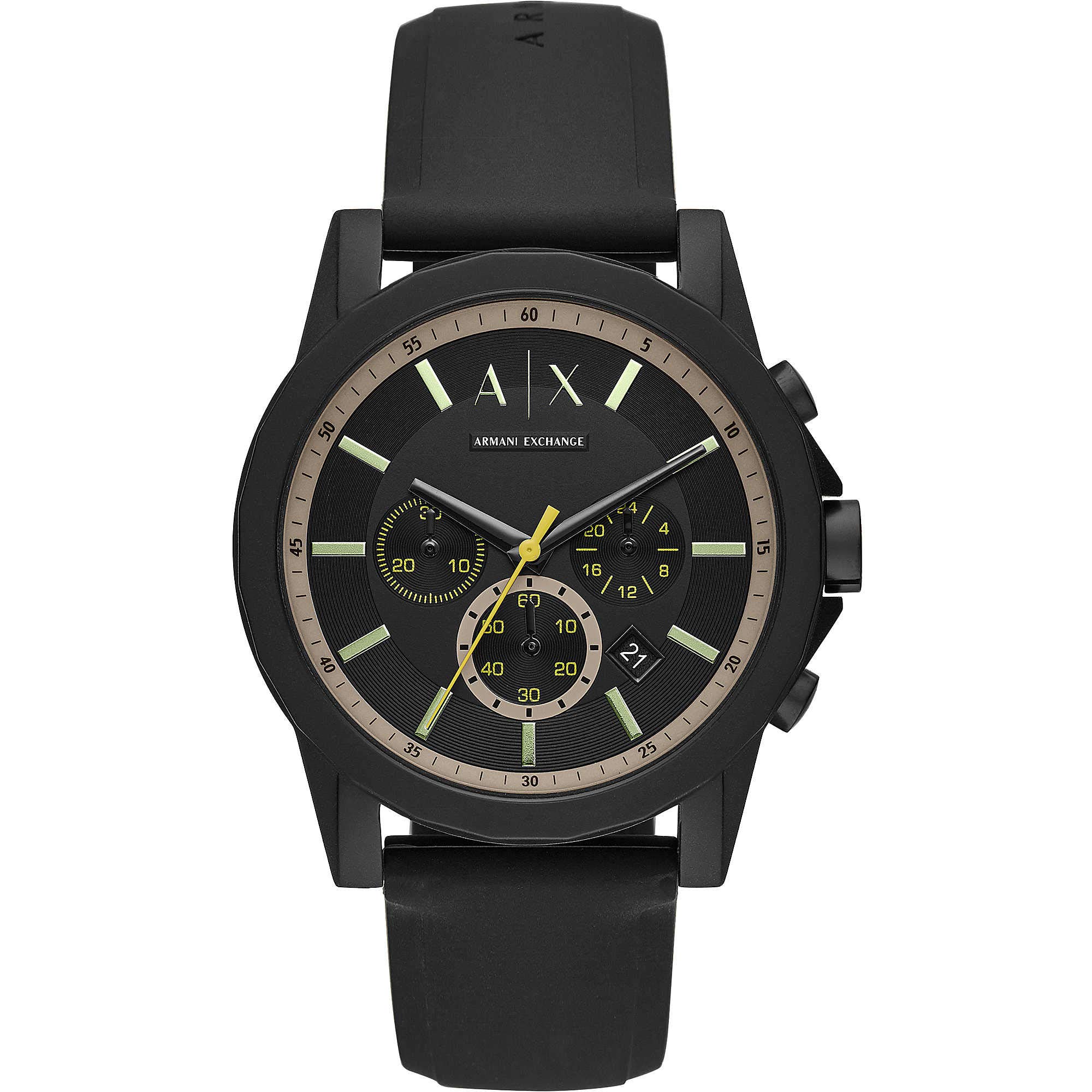 Armani Exchange Outer Banks Men's Black Dial Silicone Analog Watch